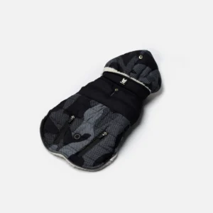 Marley Dog Jacket Blue | Easy-Fit Winter Coat with Removable Hood & Sherpa Lining